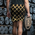 Royal Entourage Black And Gold Men's Athletic Long Shorts