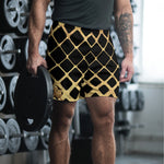 Royal Entourage Black And Gold Men's Athletic Long Shorts